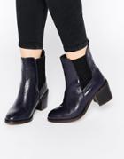 Ravel Leather Chelsea Boots - Navy