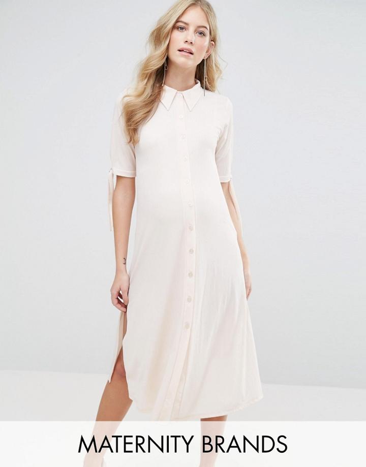 Bluebelle Maternity Shirt Dress - Pink