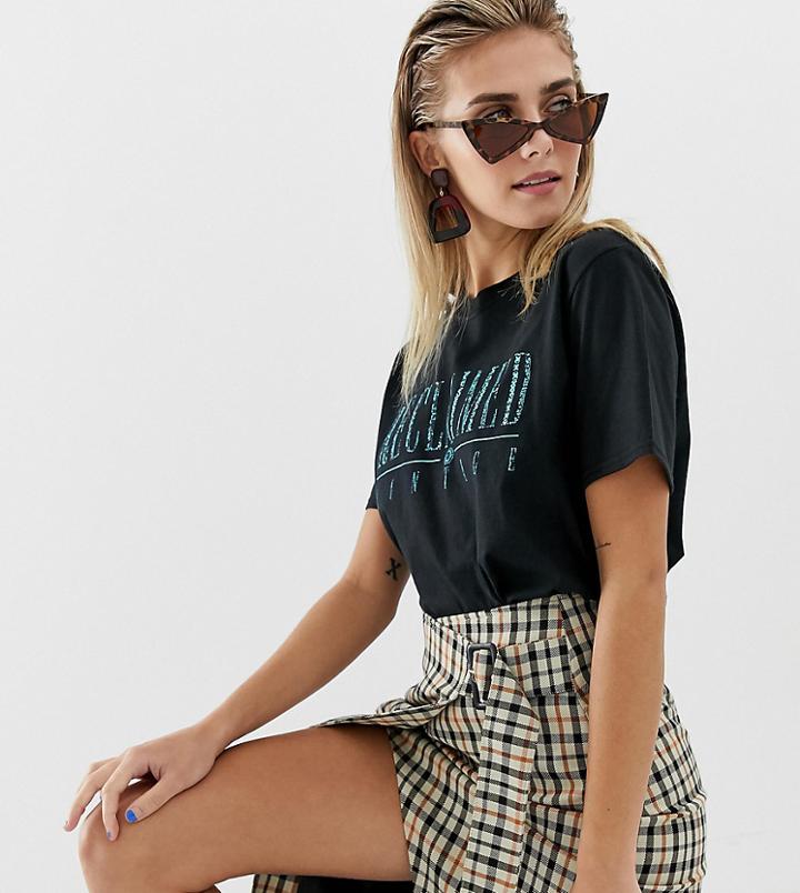 Reclaimed Vintage Inspired T-shirt With Logo Animal Print - Black