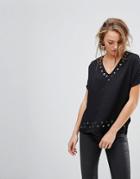 Religion Desire Top With Eyelets - Black
