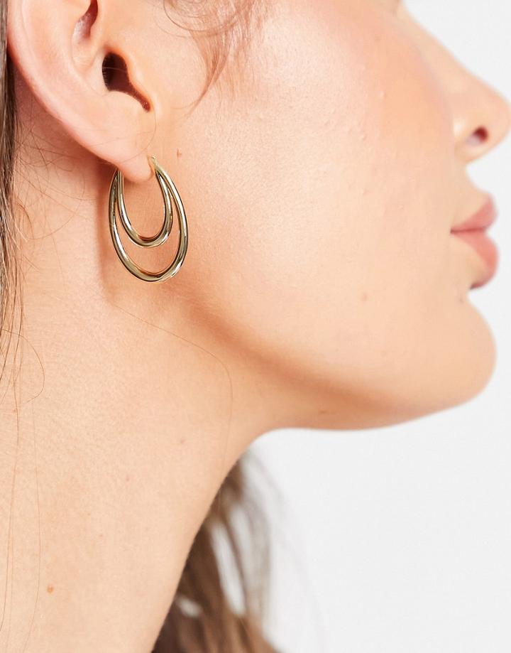 & Other Stories Double Hoop Earrings In Gold