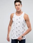 Produkt Tank With Palm Tree All Over Print - White
