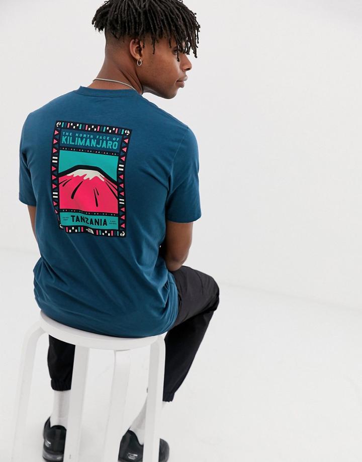 The North Face Faces T-shirt In Blue Exclusive At Asos - Blue