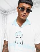 Night Addict Anime Printed Polo Shirt In White