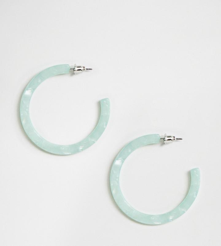Orelia Turquoise Resin Open Hoop Earrings - Blue