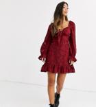 Sisters Of The Tribe Tea Dress In Tonal Vintage Floral-red