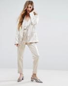 Vila Sateen Pant - White