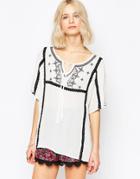 Brave Soul Crinkle Top - Cream