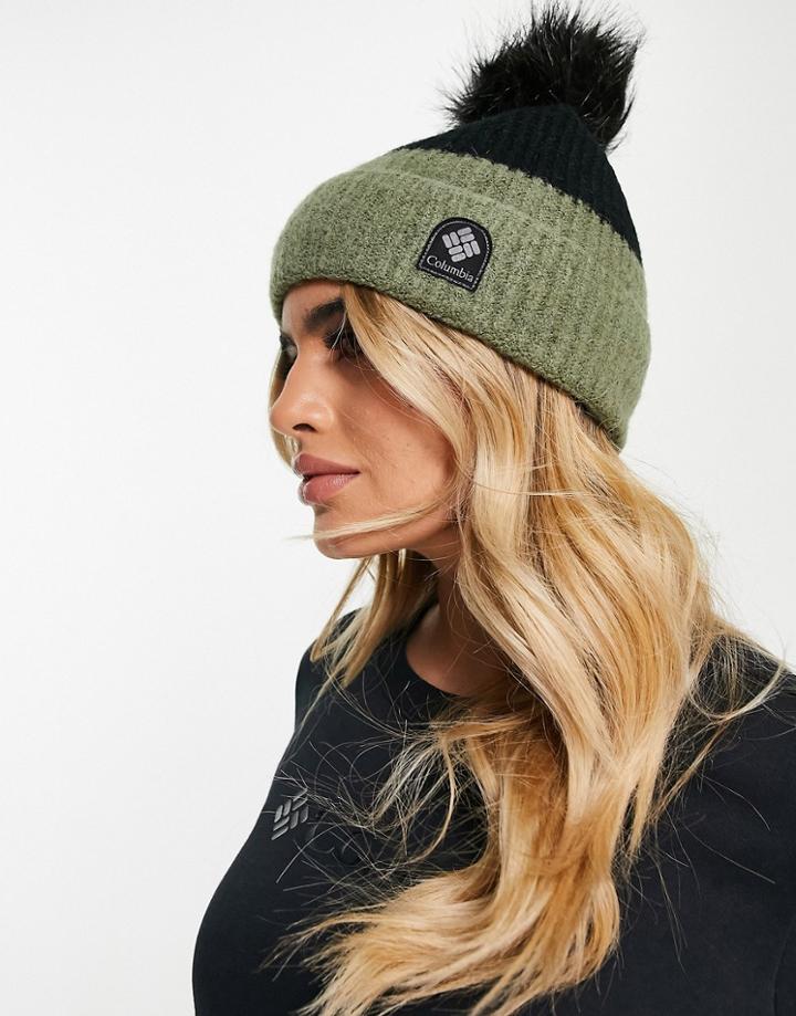 Columbia Winter Blur Pom Pom Beanie In Green