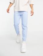 Pull & Bear Set Sweatpants In Light Blue-blues