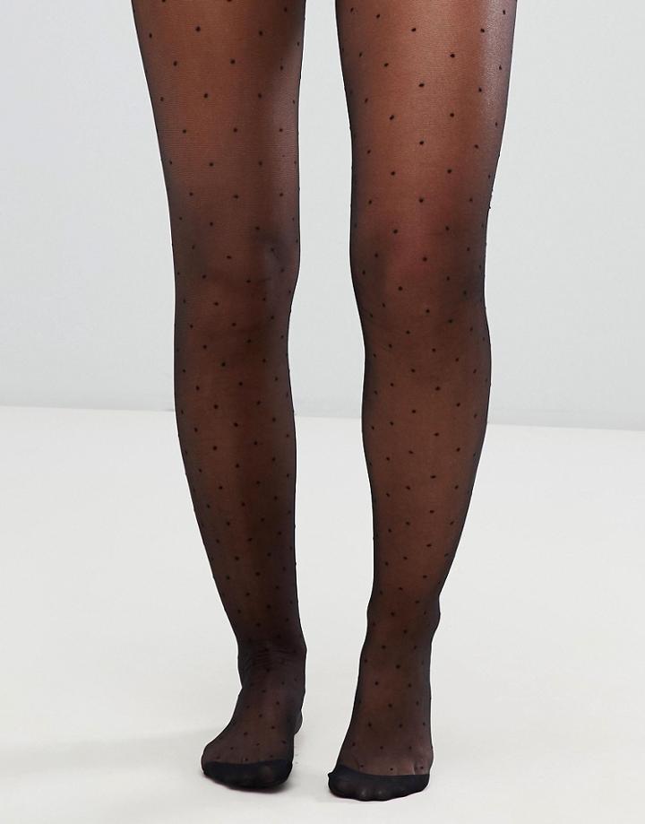 Asos Design Mini Dot Tights - Black