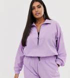 Asos Design Curve Over The Head Track Jacket - Purple