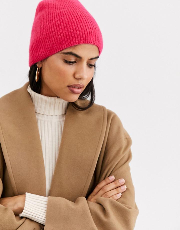 & Other Stories Ribbed Beanie In Pink