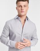 River Island Herringbone Shirt In Gray