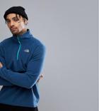 The North Face 100 Glacier 1/4 Zip Fleece Exclusive To Asos In Dark Blue - Blue