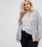Asos Curve Ultimate Chunky Knit Cardigan - Gray