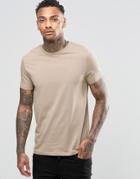 Asos T-shirt With Crew Neck In Beige - Silver Mink