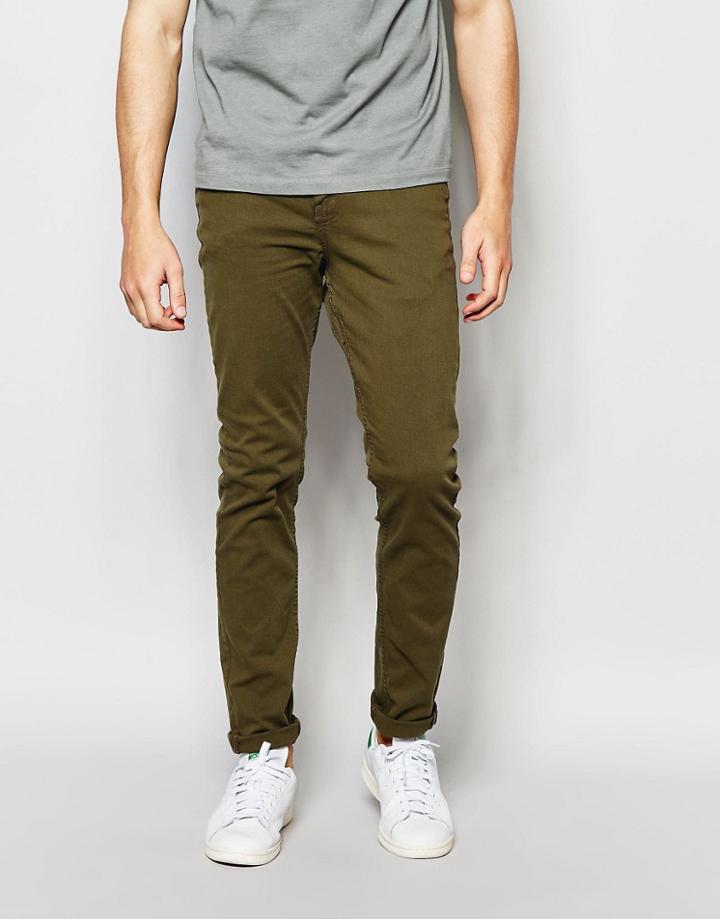 New Look Skinny Jeans In Khaki - Green