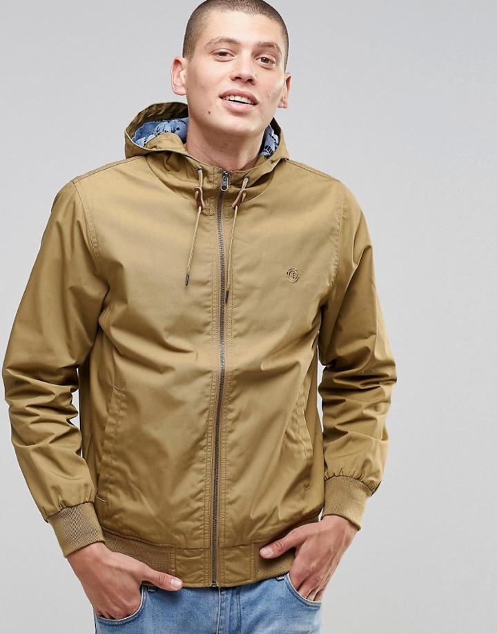 Element Dulcey Jacket In Khaki With Printed Lining - Canyon Khaki
