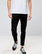 Only & Sons Skinny Jeans With Raw Edge - Black