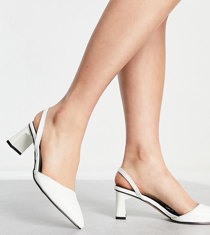Raid Wide Fit Enrique Mid Heel Shoes In White