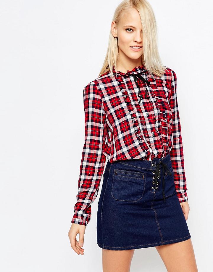 Only Checked Shirt - Navy