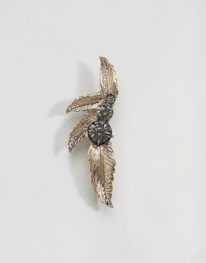 Asos Leaf & Gem Ear Cuff - Gold