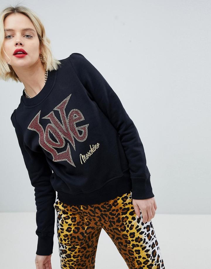 Love Moschino Kink Love Logo Sweatshirt - Black