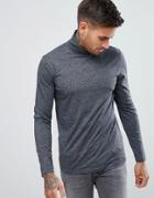 New Look Long Sleeve Top With Roll Neck In Gray Pattern - Gray