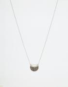 Asos Fine Etched Pendant Necklace - Silver