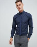 French Connection Slim Fit Poplin Shirt-blue