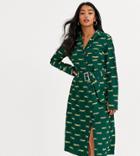 Glamorous Petite Midi Shirt Dress In Tiger Print-green