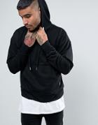 Sixth June Oversized Hoodie With Dropped Shoulder In Black - Black