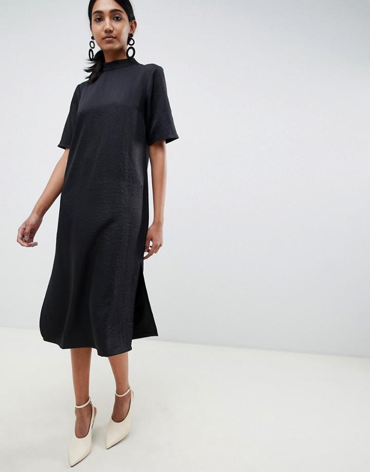 Asos Design Column Maxi Dress - Black