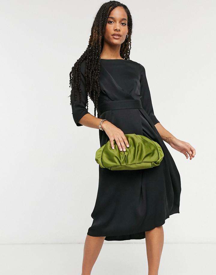 Closet A-line Pleated Dress In Black