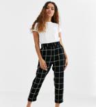 Asos Design Petite Neon Grid Check Dream Tapered Suit Pants