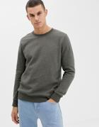 Burton Menswear Sweatshirt In Khaki Marl - Green