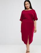 Asos Curve Wiggle Dress With Split Front - Purple