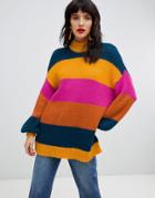 Vero Moda Bold Stripe Knitted Sweater - Multi