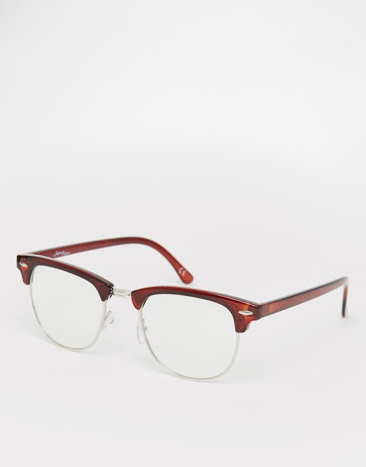 Jeepers Peepers Retro Style Clear Lens Glasses - Tort