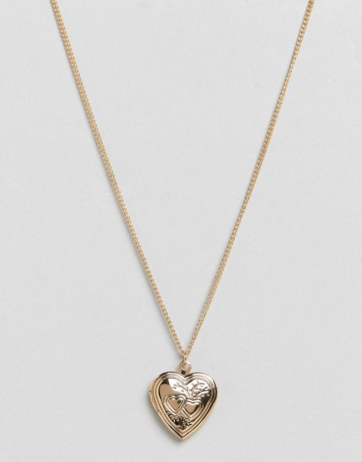 Asos Mini Love Locket Necklace - Gold