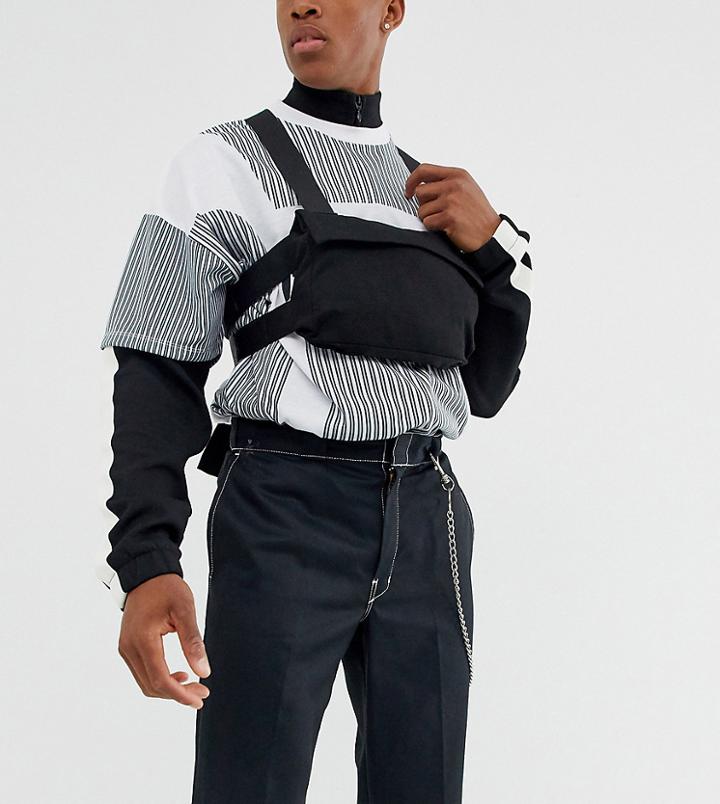 Reclaimed Vintage Harness Bag In Black With Front Pocket-green