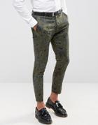 Asos Super Skinny Crop Smart Pants In Khaki - Green