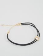 Designb Double Cord Anklet With Gold Detail - Black