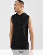 French Connection Tall Sleeveless Hoodie-black