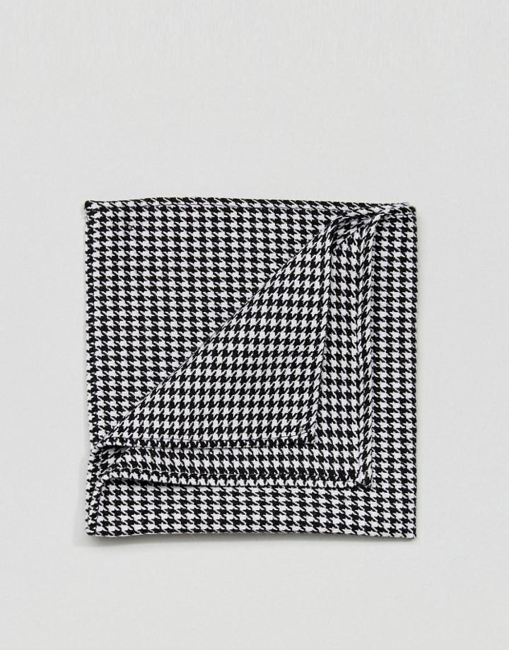 Asos Pocket Square In Dog Tooth - Black