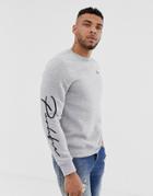 River Island Sweat With Prolific Embroidery In Gray - Gray