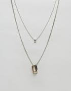 Icon Brand Geometric Necklaces In 2 Pack - Silver