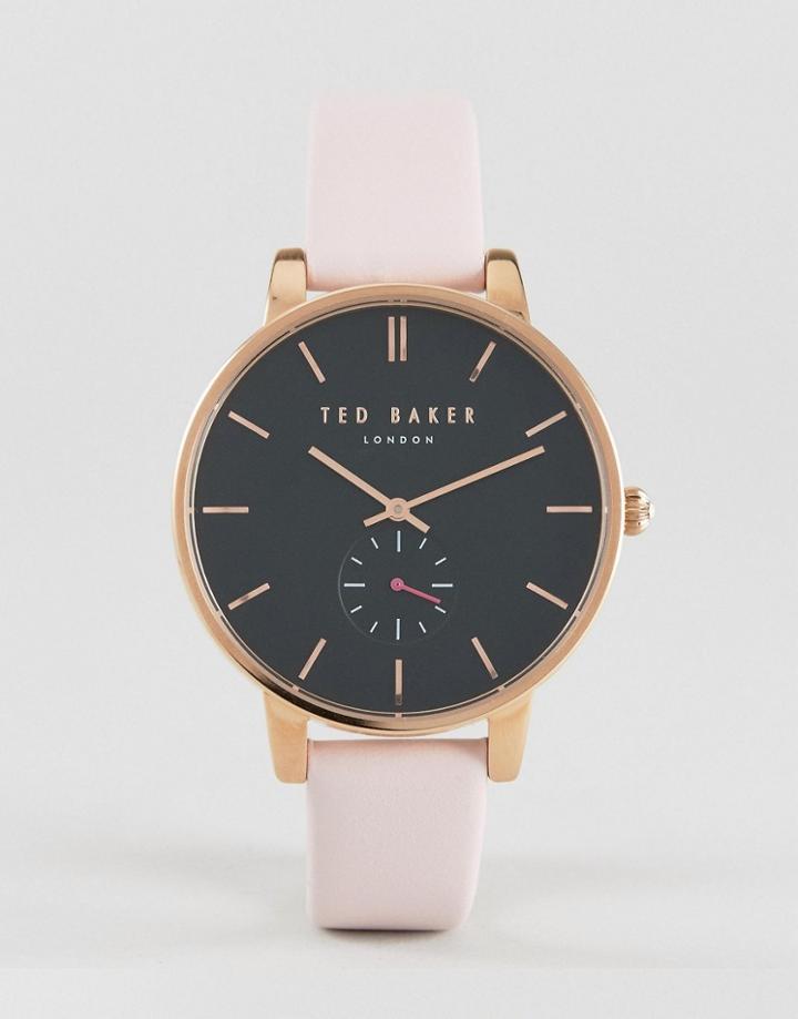 Ted Baker Olivia Leather Watch In Pink - Pink