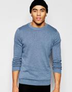 New Look Crew Neck Sweater In Blue - Blue